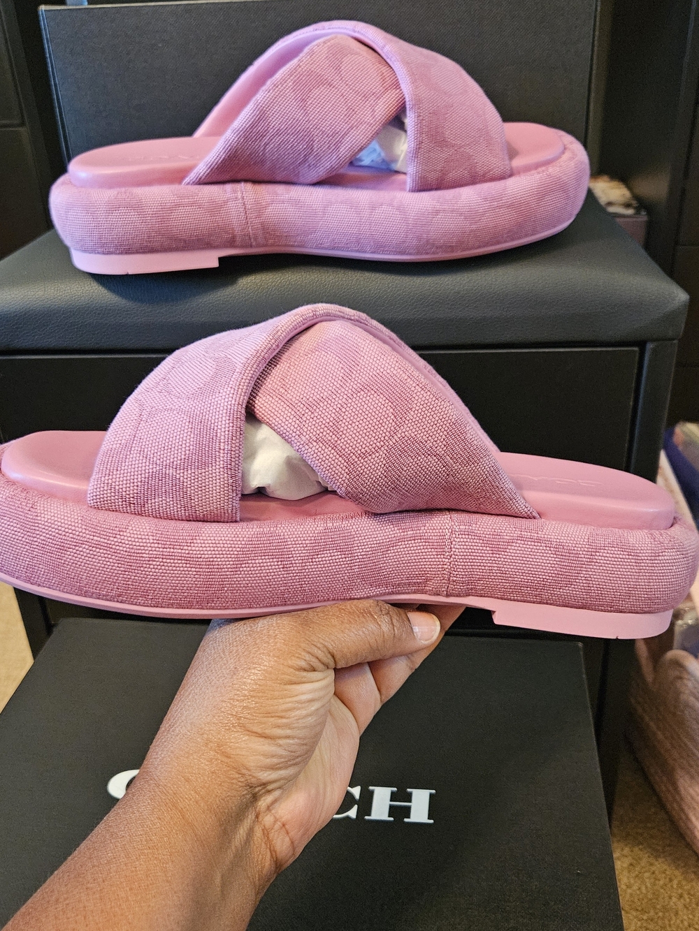 Coach Penelope Signature C Sandal Pink - Picture 3 of 13